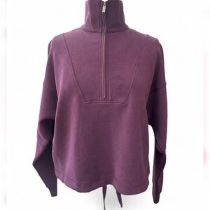 Sweaty Betty Sand Wash Funnel Neck Half Zip Pullover - Purple - Size Small